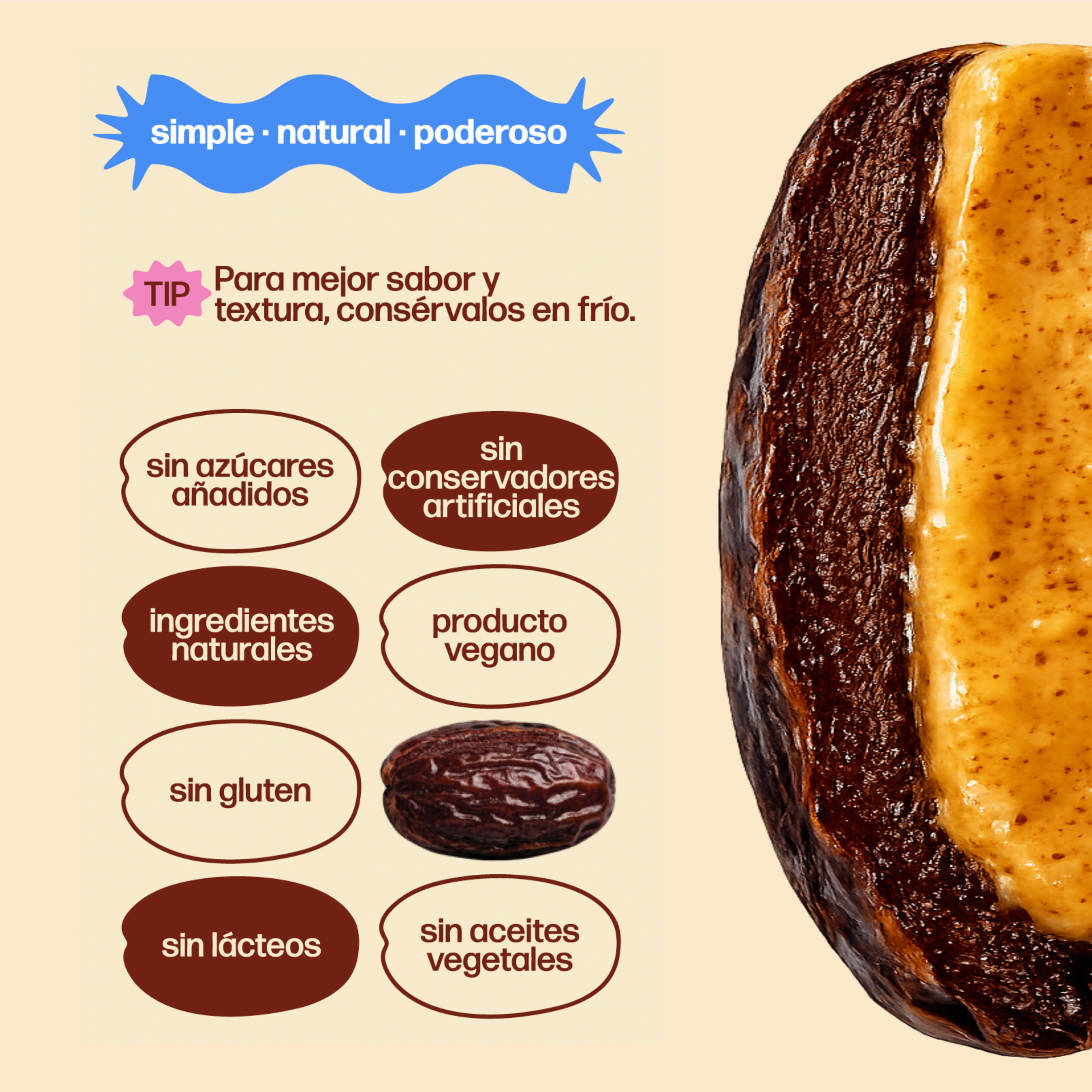 dátiles medjool + crema de almendra