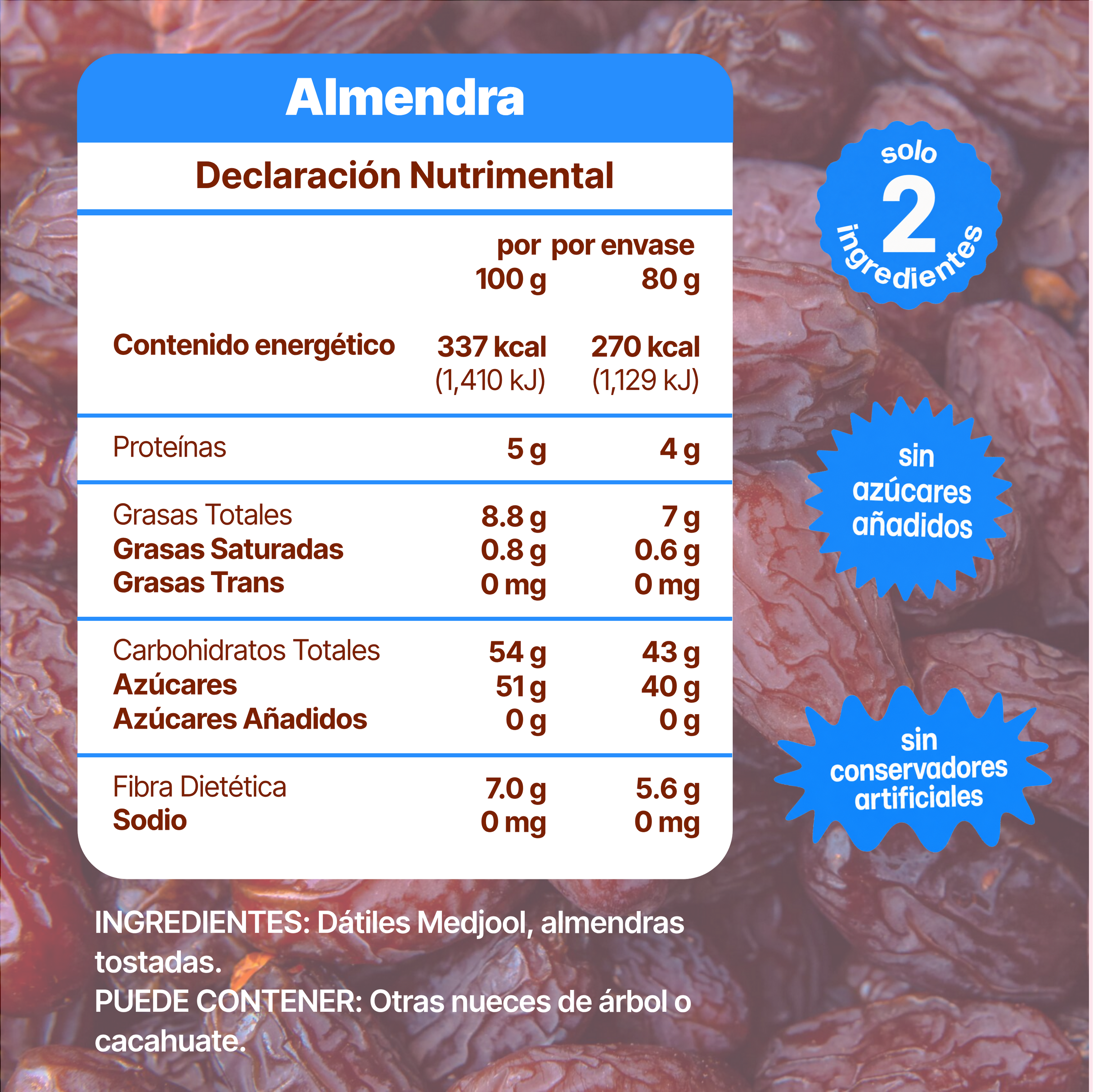 dátiles medjool + crema de almendra