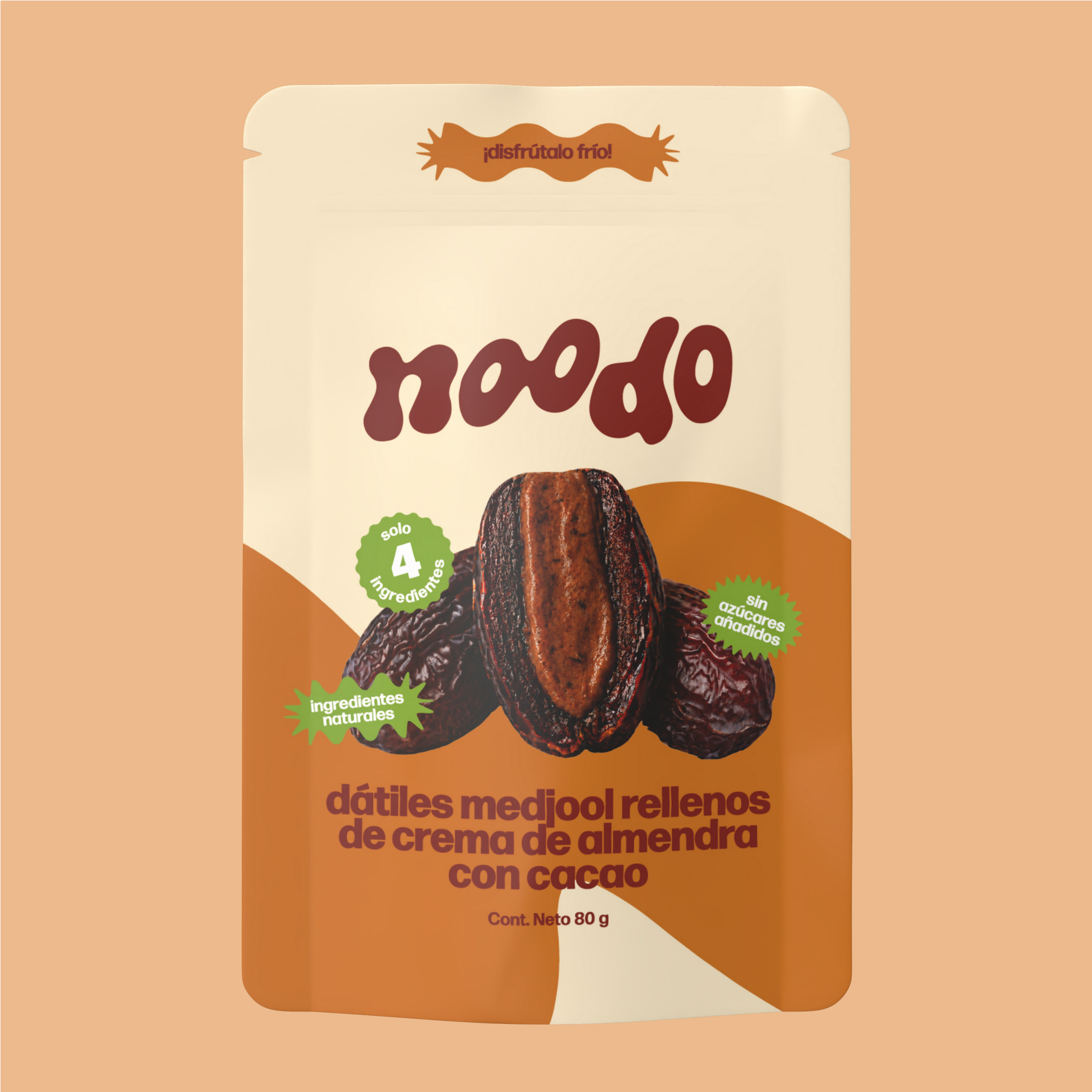 dátiles medjool + crema de almendra con cacao