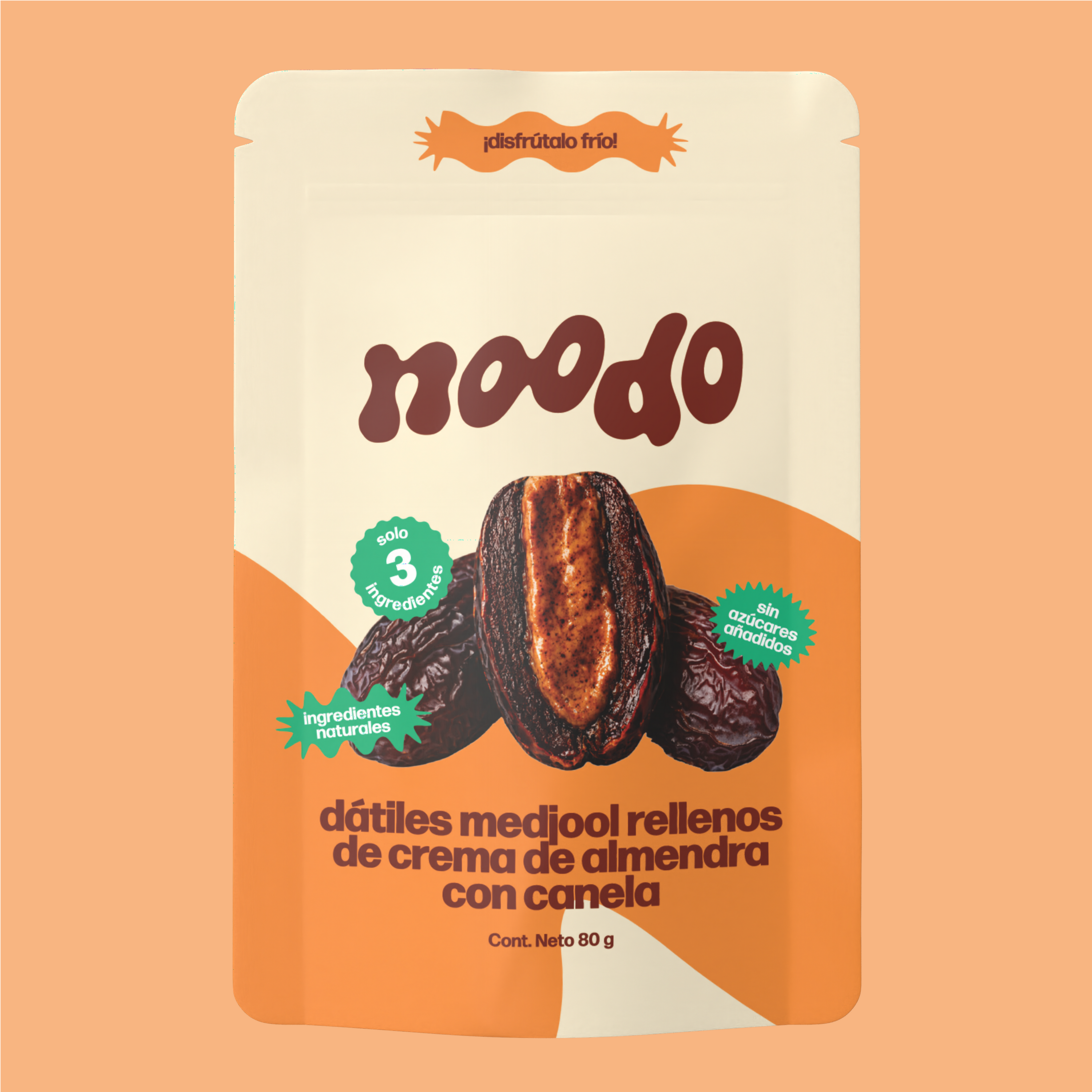 dátiles medjool + crema de almendra con canela