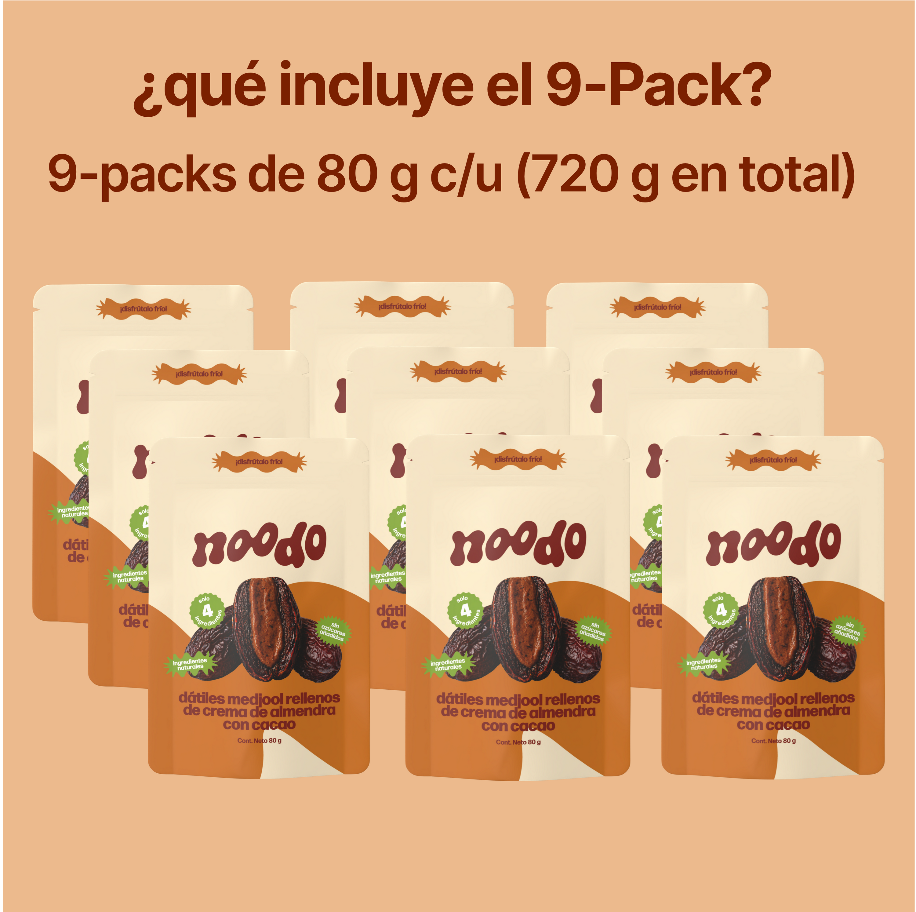 dátiles medjool + crema de almendra con cacao