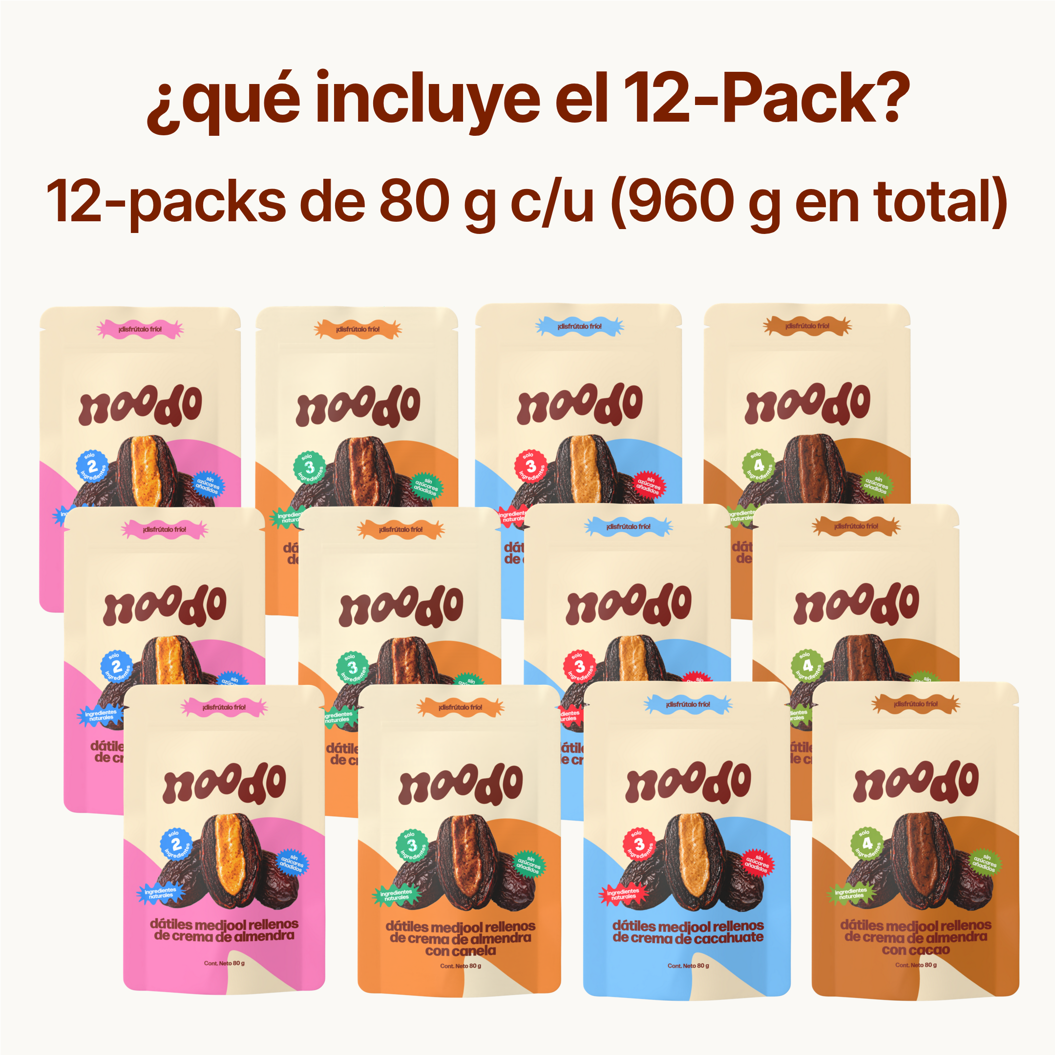 mix noodo dátiles 4 sabores
